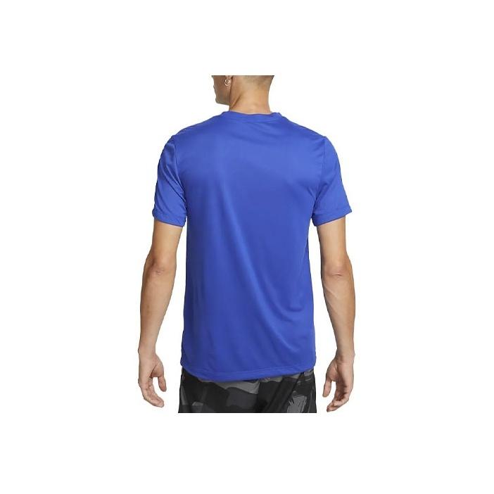 Nike Solid Color Brand Logo Round Neck Short Sleeve T-Shirt Men Tops Royal-Blue DX0989-480