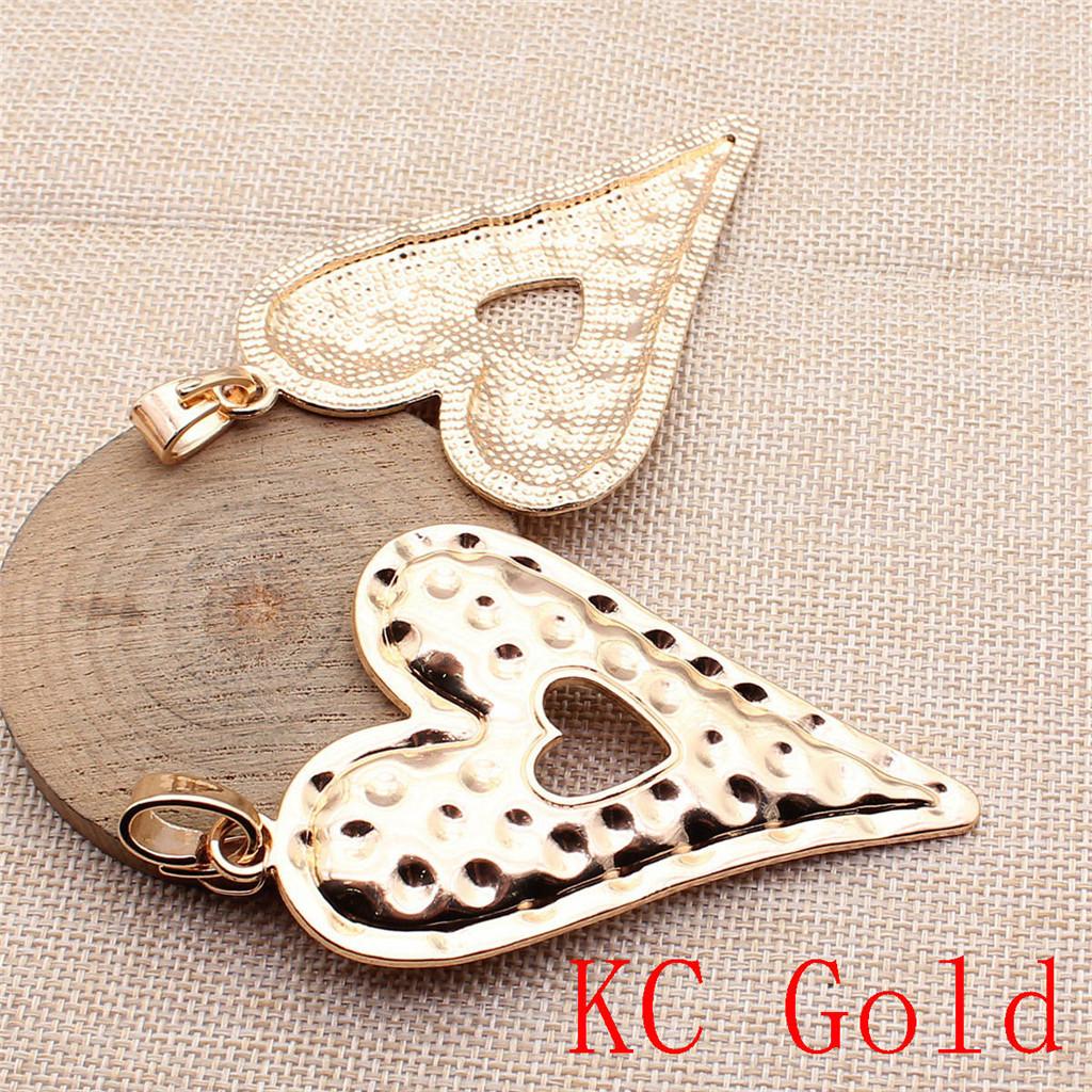 Big Heart Shaped Charms Pendant For Bracelet Necklace Jewelry Making Craft Findings