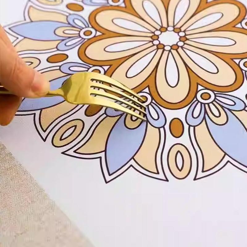 Chinese Style Waterproof and Oil Resistant Tablecloth Thickened PVC Dining Table Cloth Anti Scalding Rectangular Oval Coffee Table Mat Easy To Clean