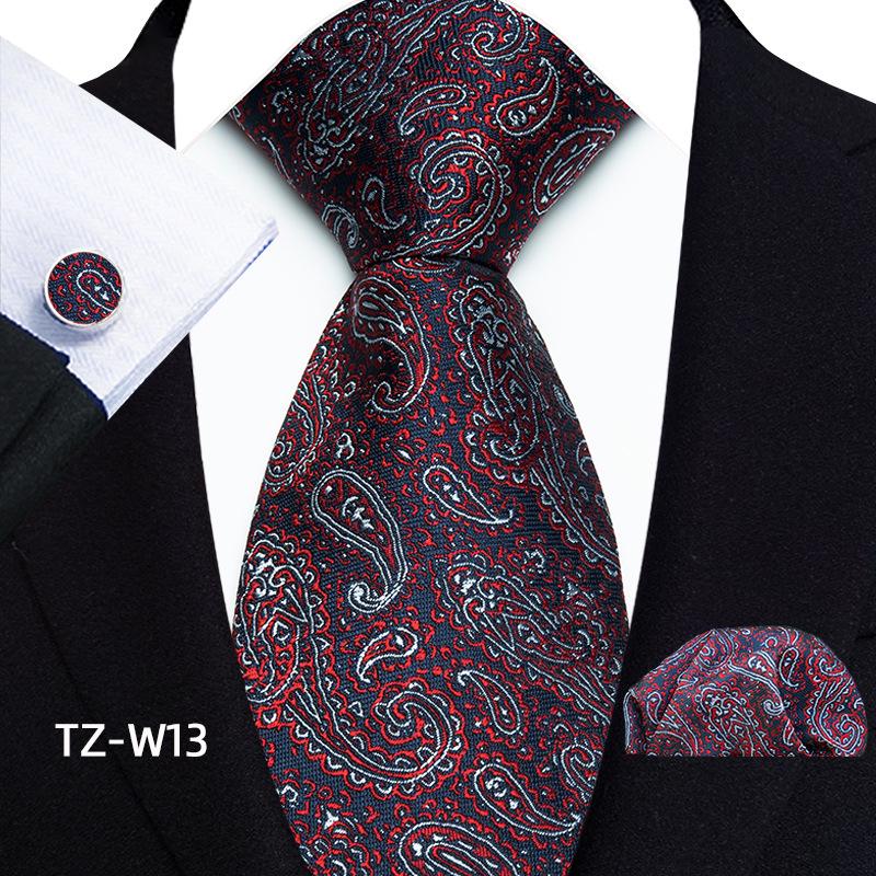Floral Stripe Paisley Artistic Men's Tie, Pocket Square & Cufflinks Set - 2025 Edition