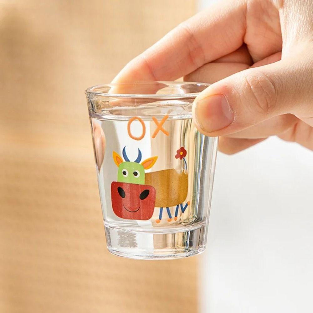 12Pcs 50ml Mini Wine Glasses Chinese Zodiac Cartoon Glass Cup Ideal Gift Sake Cup Set  Personalized