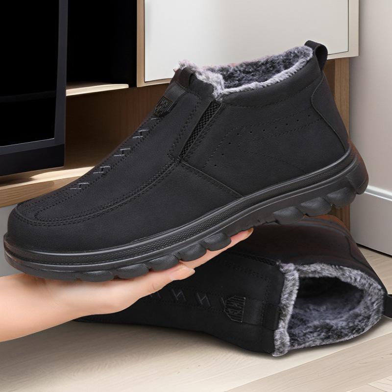 2025 winter new old Beijing cloth shoes men's large size cotton shoes thickened and thickened thick sole one pedal middle-aged and elderly men's shoes