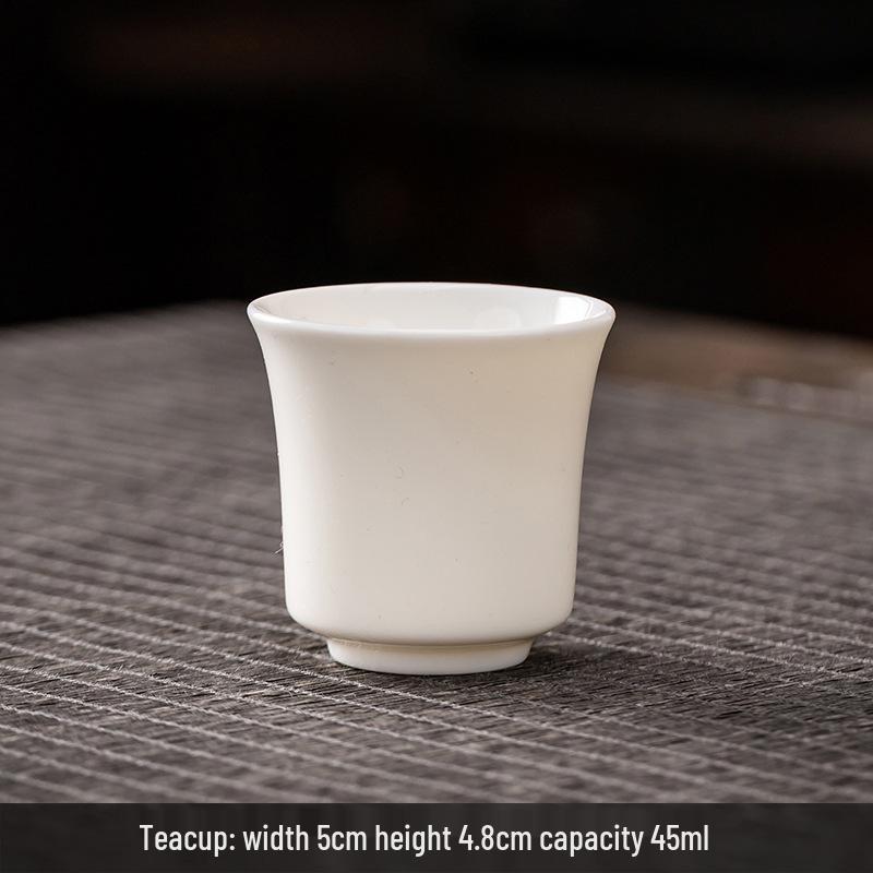 Mutton Fat White Porcelain Kung Fu Tea Cup: Ceramic Tasting Cup for Tea or Wine