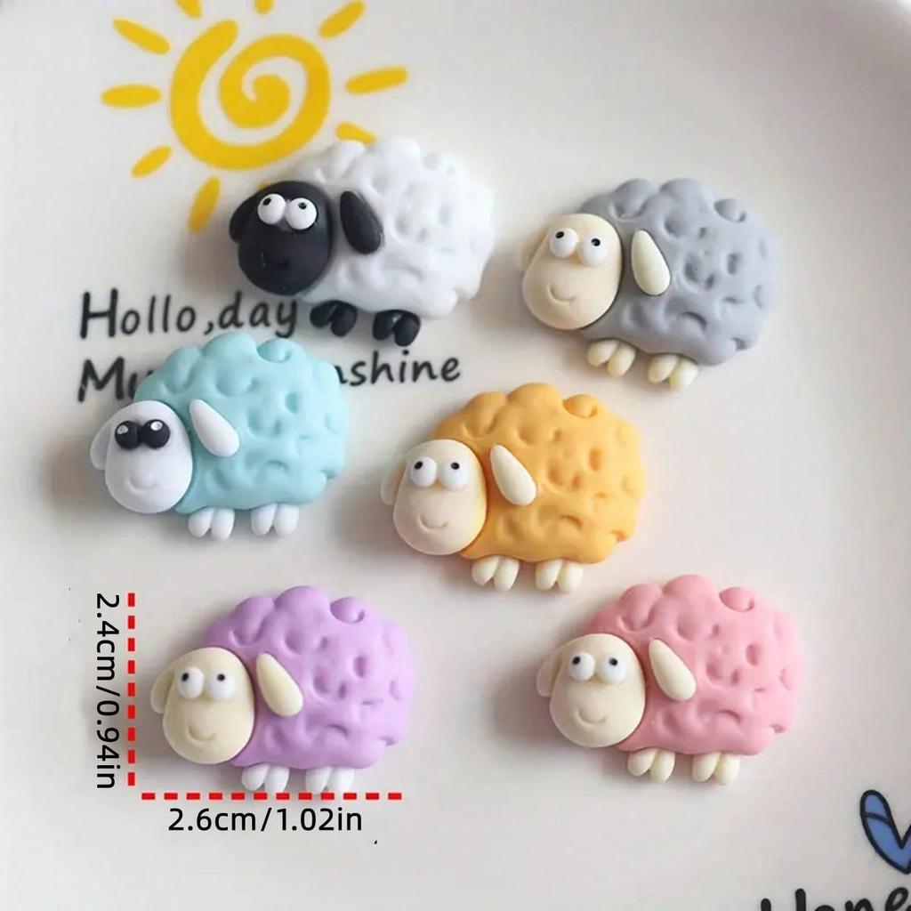 6 ks Roztomilé magnety na lednici s ovečkami, Personalizované nálepky na lednici do kuchyně, kanceláře, na tabuli, myčku, kuchyňská dekorace, domácí dekorace, sváteční dárky