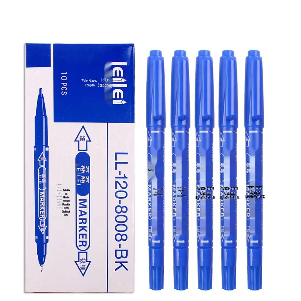 **Çift Uçlu Küçük Çocuk Çizim Kalemi - Siyah/Kırmızı/Mavi, İnce Uçlu, Su Bazlı**