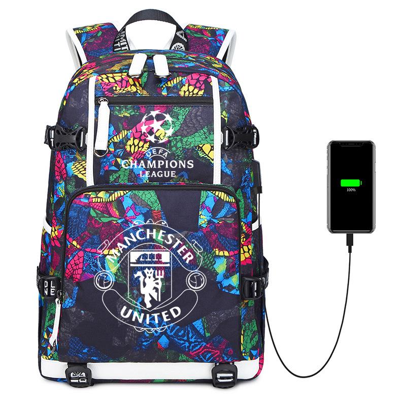 College Style Campus Leisure School Bag Printed Football Burden Reduction Ridge Protection Large Capacity Student Light Backpack