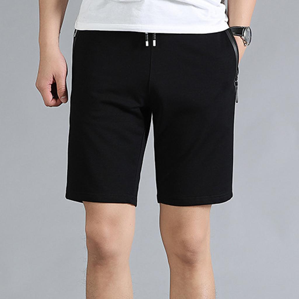 Men's Gym Shorts Quick Dry Lightweight Training Running Jogger Zipper Pockets