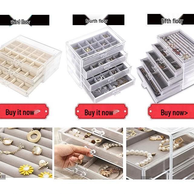 Wielopoziomowe pudełko na biżuterię na kolczyki i małe przedmioty - Przechowywanie i organizacja w domu