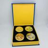Beijing Badaling Great Wall Four Seasons Spring, Summer, Autumn, Winter Tourist Attraction Gold Plated Commemorative Medal Gift 45mm Coin Gift Box