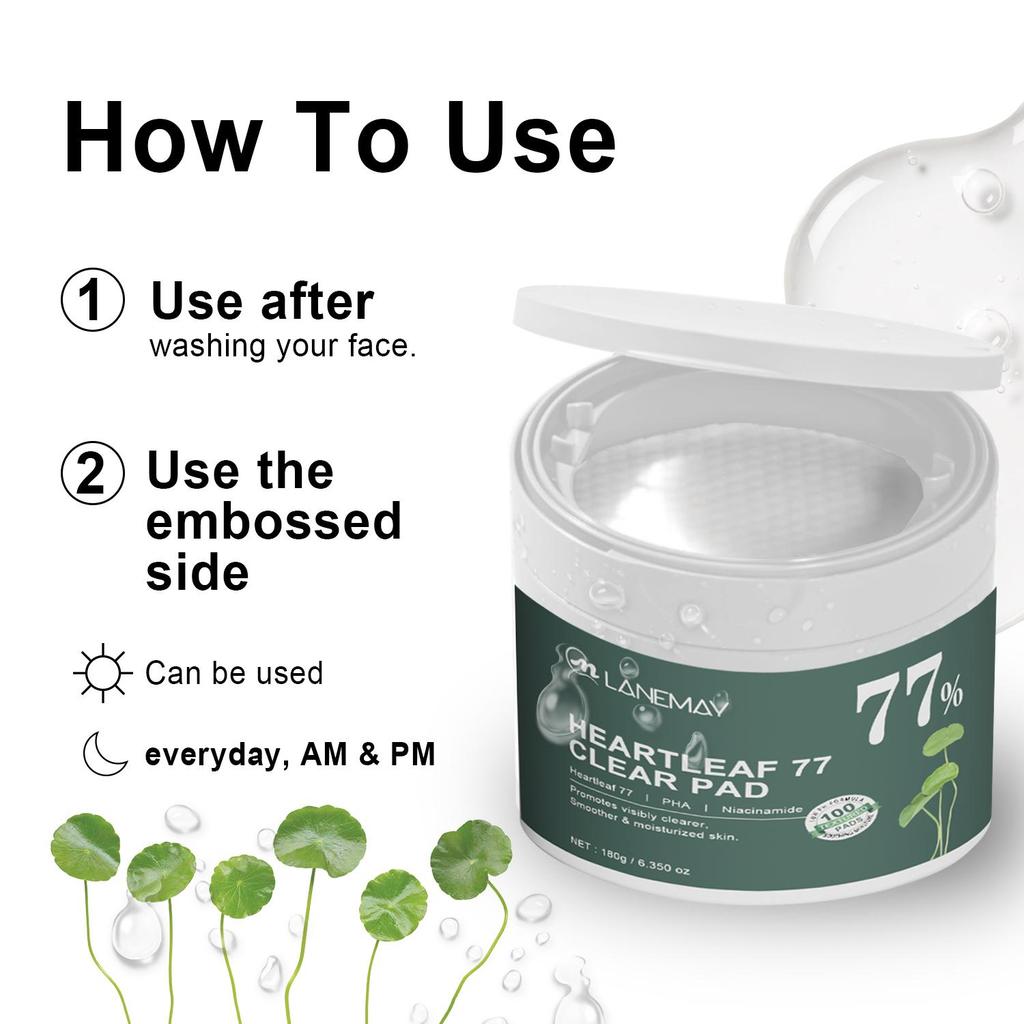Heartleaf 77 Toner Pads - Refreshing And Nourishing Facial Toner With 77% Heartleaf Extract - Gentle Exfoliation And Hydration