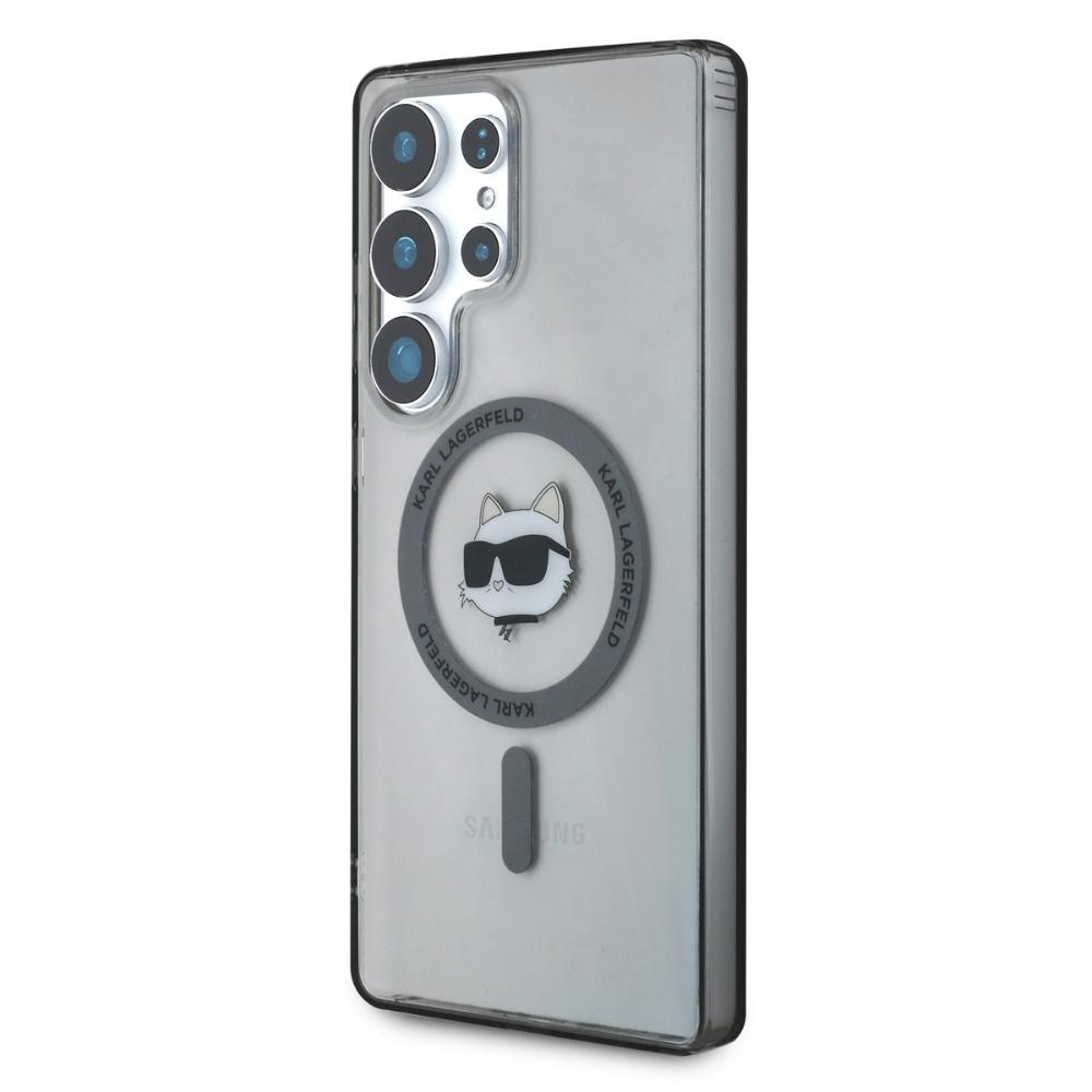 Karl Lagerfeld Button Choupette Head Printed Logo Case for Samsung Galaxy S25 Ultra Black