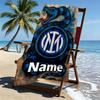 Custom Name Personalized Atletico Madrid Print Beach Towel, for Trip Camping Beach Party Home Decor, Birthday Gift for Family & Friends