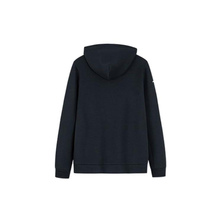 Anta Training Series Solid Color Letter Print Zipper Hoodie Men hoodies Black 952237711-4