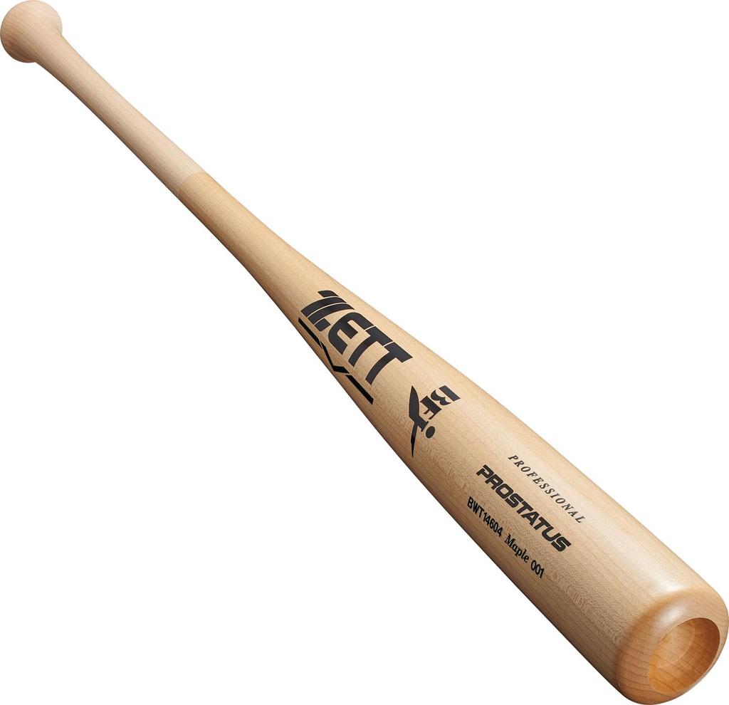 ZETT Pro Status Hard Baseball Made in Made of North American Hard 870g Average Natural BWT14604 Bat, Japan, Maple, 84cm, Weight, (1200SA),