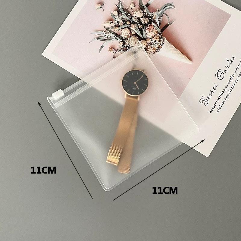 20Pcs/Set Transparent Frosted Jewelry Packaging Zipper Bags Earring Bracelet Necklace Accessories Storage Display Dustproof