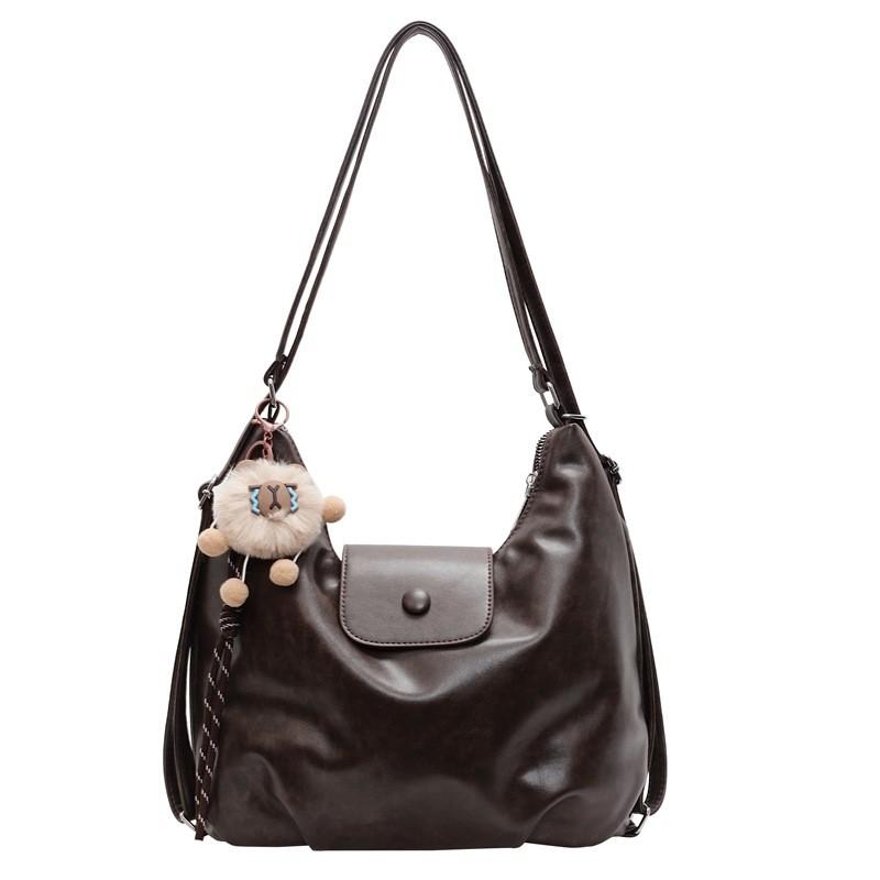 Modern Pu Dualhandle Backpack With Splicing Design For Work And Leisure Use