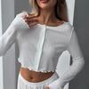 European-American Women's Long-Sleeve Knit Jacquard Top & Wide-Leg Pants Set - Casual Homewear