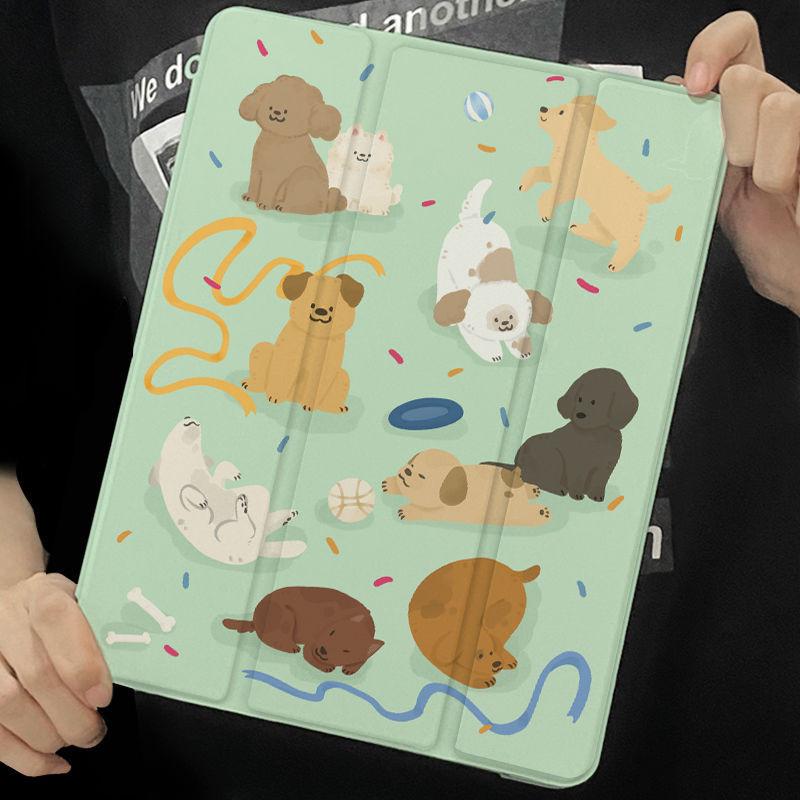 For iPad Gen 9 Case New High Quality Cute Dog Pattern iPad Smart Case For iPad Air 4 5 10.9 Air 3 10.5 Mini 6 5 4 Gen 10 with Pencil Holder