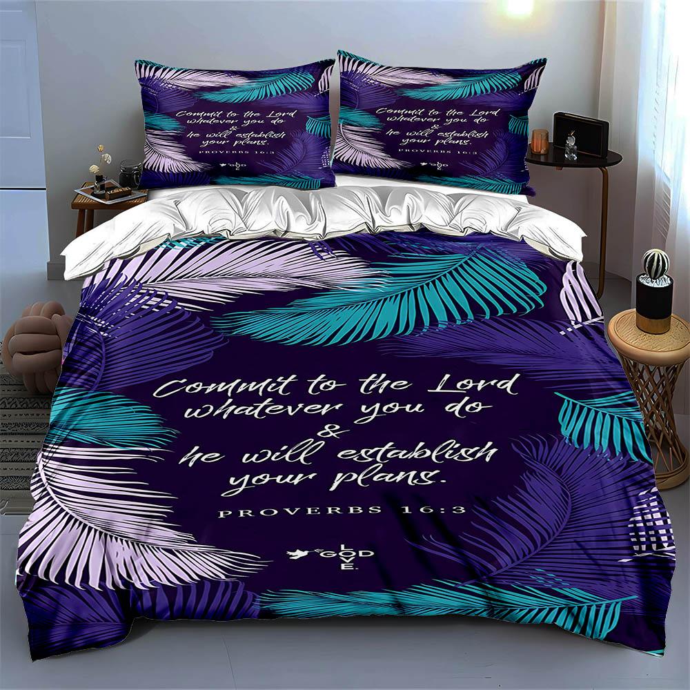Tropical leaf motif Bedding Duvet cover sets Duvet covers Pillowcases gifts (1 * Duvet Cover 2 * Pillowcases, without duvet insert)