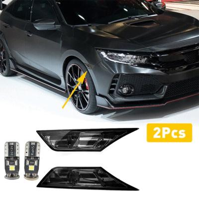 2 Stück Auto Blinkerlicht für Honda Civic IP68 Wasserdicht Breitenlicht Modifiziert Schwarz mit LED-Birne