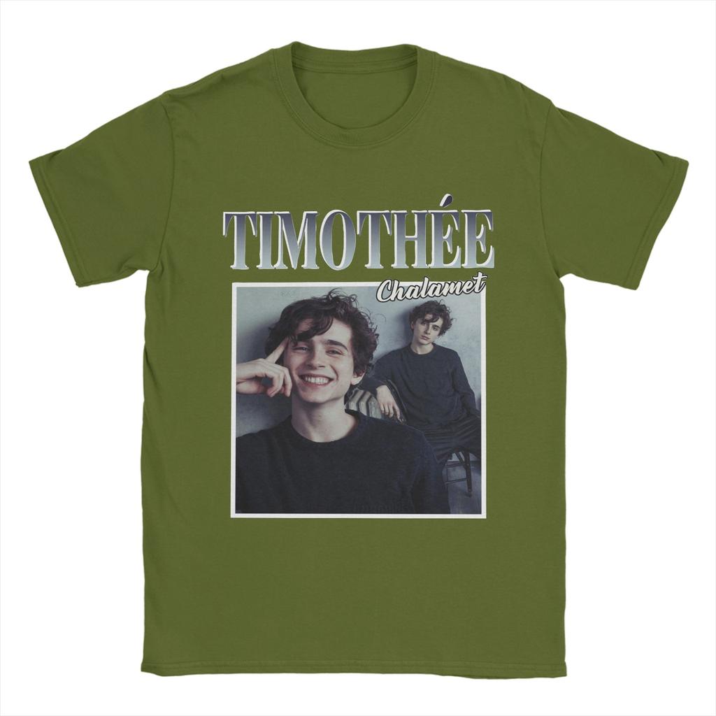 Novelty Timothee Chalamet TShirts Unisex Round Neck 100 Cotton T Shirt Short Sleeve Tee Shirt Plus Size Clothes