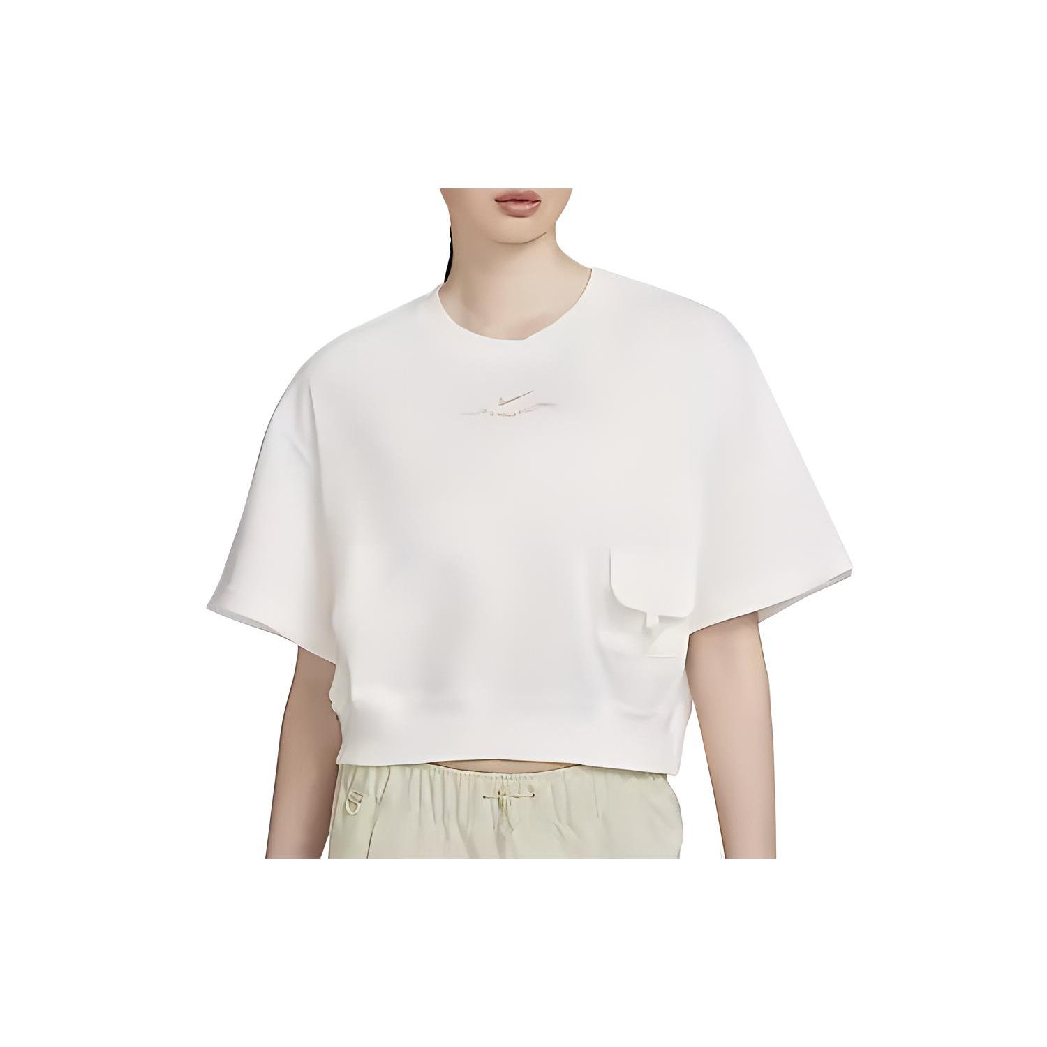 

New Nike Drop Shoulder Sleeve T Shirt Women s Sail White HF6176-133 XL