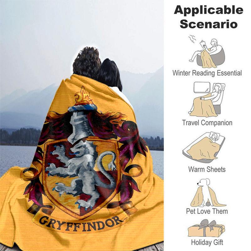 Gryffindor Crest Wall Decal Harry Potter Decor Hogwarts Room StickerPrint Blanket, Soft Blanket For Sofa Office Bed And Travelling Daughter