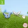 Cercei Stud Albastru Fluture Schimbare Graduală Femei Eleganță Rafinată Argint Sterling S925 Cercei Amuzanți Cercei
