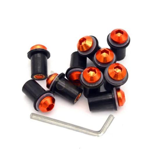 10Ps Motocicletă 5mm șuruburi parbriz parbriz șurub piuliță kit de fixare pentru KAWASAKI NINJA 250R/300 ZZR 400 versys 650/1000