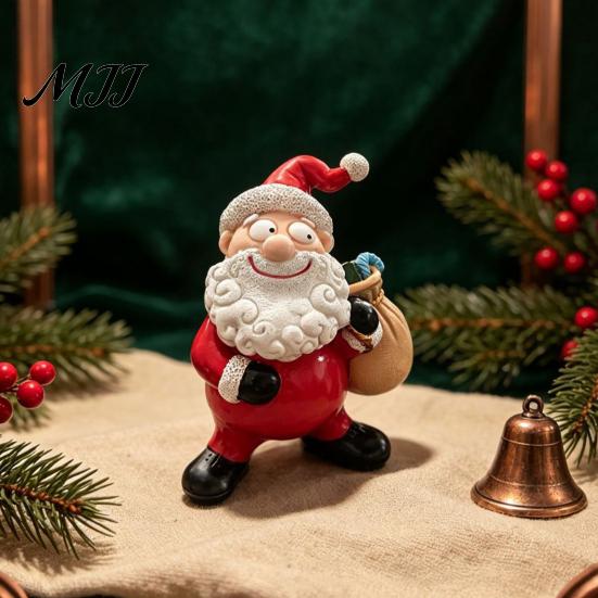 Christmas Party Table Centerpieces Santa Claus Resin Ornament, Hand Painted Festive Figurine, Vintage Durable Decor for Window Display Style