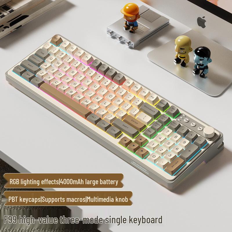 Women's Wireless Bluetooth Mechanical Keyboard & Mouse Set with Brown Switch Feel for Office and Gaming