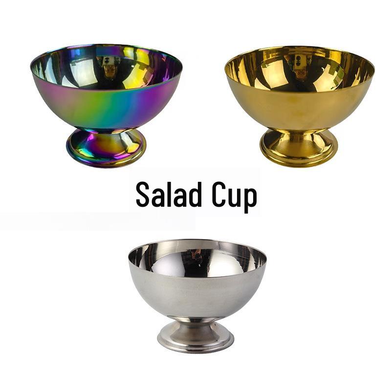 Goldene Edelstahl Mehrzweck Ramen- und Salatschüssel, Japanisches Design mit ausgestelltem Rand