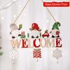 Christmas Door Decor Wooden Merry Christmas Sign Front Door Decor Santa Snowman Reindeer Decorations Wall Porch Decor