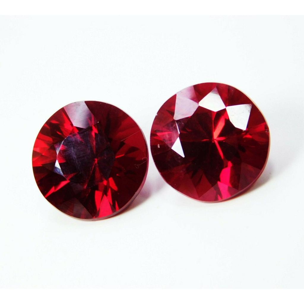 Round Diamond Cut Gemstone Pair 10 Ct Natural Red Ruby CERTIFIED Loose Gemstone MQ-8474 00J
