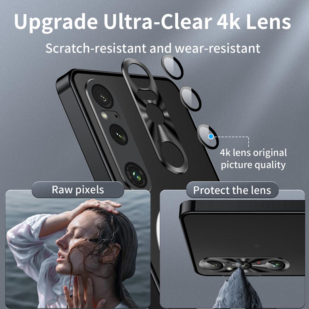Magic Shield Magnetic Series for Sony Xperia 1 VI Case Metal+TPU Phone Cover with Lens Guard