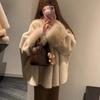 Women Loose Faux Mink Fur Overcoat Autumn Winter Elegant Socialite Fashion Outerwear