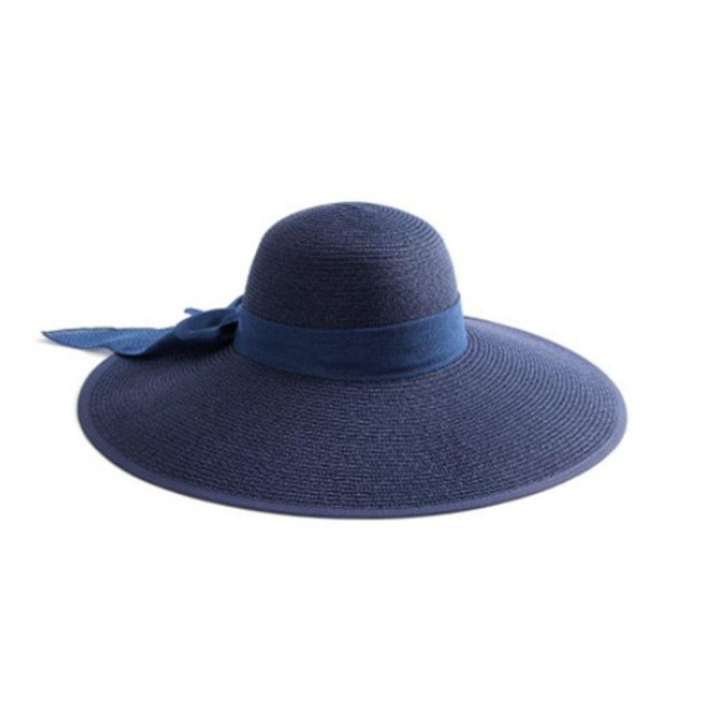 Outdoor Strandkappe Schleife Sonnenhut Schleife Weite Panama Hüte Strohhut