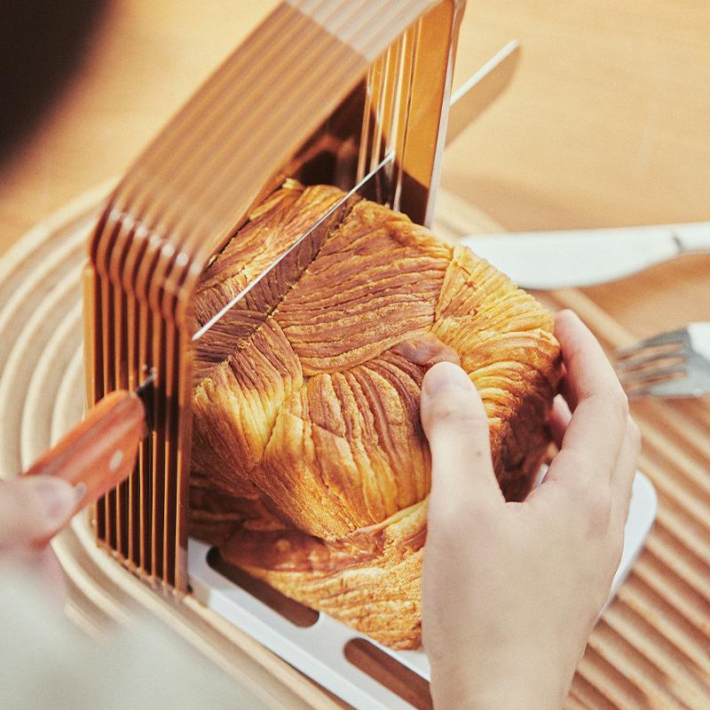 Supporto Taglia Pane Tostato, Strumento da Taglio Pieghevole in Plastica, Stampo Taglia Sandwich, Rastrelliera Taglia Pagnotta, Strumento per la Cottura, Gadget da Cucina