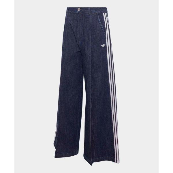 Adidas Originals Color Block Striped Loose Fit Denim Pants Women bottoms LE8302