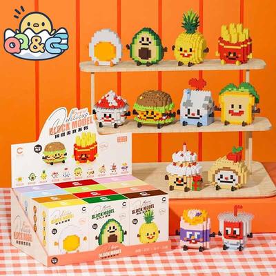 12 Set/lot DIY Bricks Blocks Food Drink Cake Series Puzzle Building Block Children's Toys with Show Box Chrismas Gifts for Kids