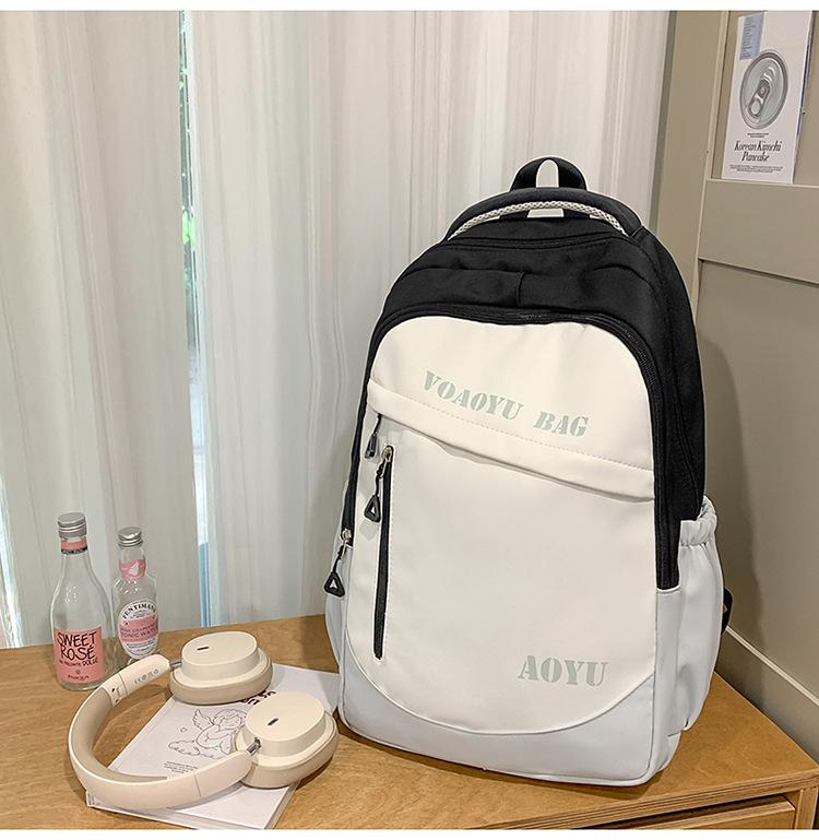 

College student backpack high school junior high school fashion large capacity couple travel backpack high value student schoolbag