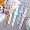 Square Student Watch Minimalist Analog Quartz Watch Faux Leather Band Simple Wristwatch for Teens Boys Girls