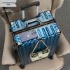 Sturdy Aluminum Frame Trolley Suitcase with Silent Wheels & Combination Lock - Large Capacity for Men, Women & Students