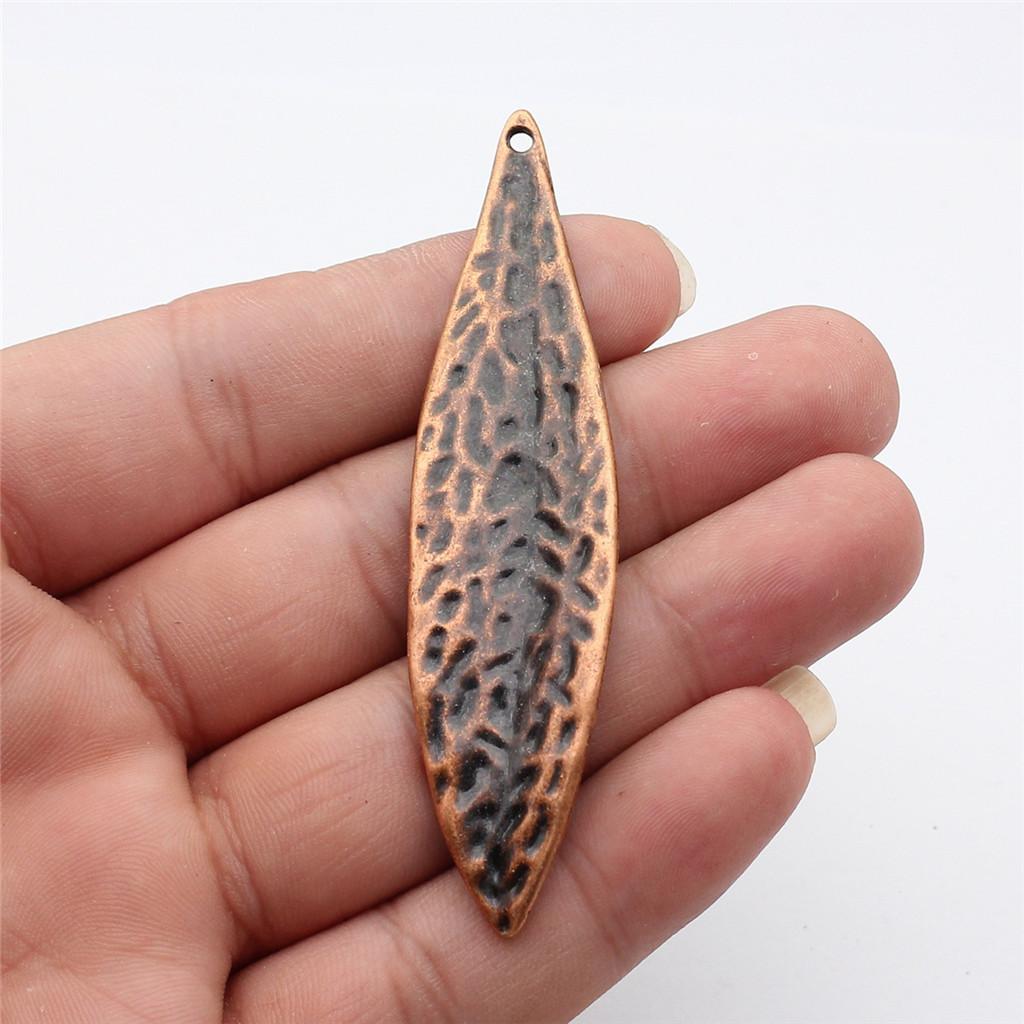 Foglie Grandi Dettagliate Fascino Botanico Bronzo Antico Lega di Zinco Materiali per la Creazione di Gioielli Stile Fabbricante di Gioielli Fascini Metallici