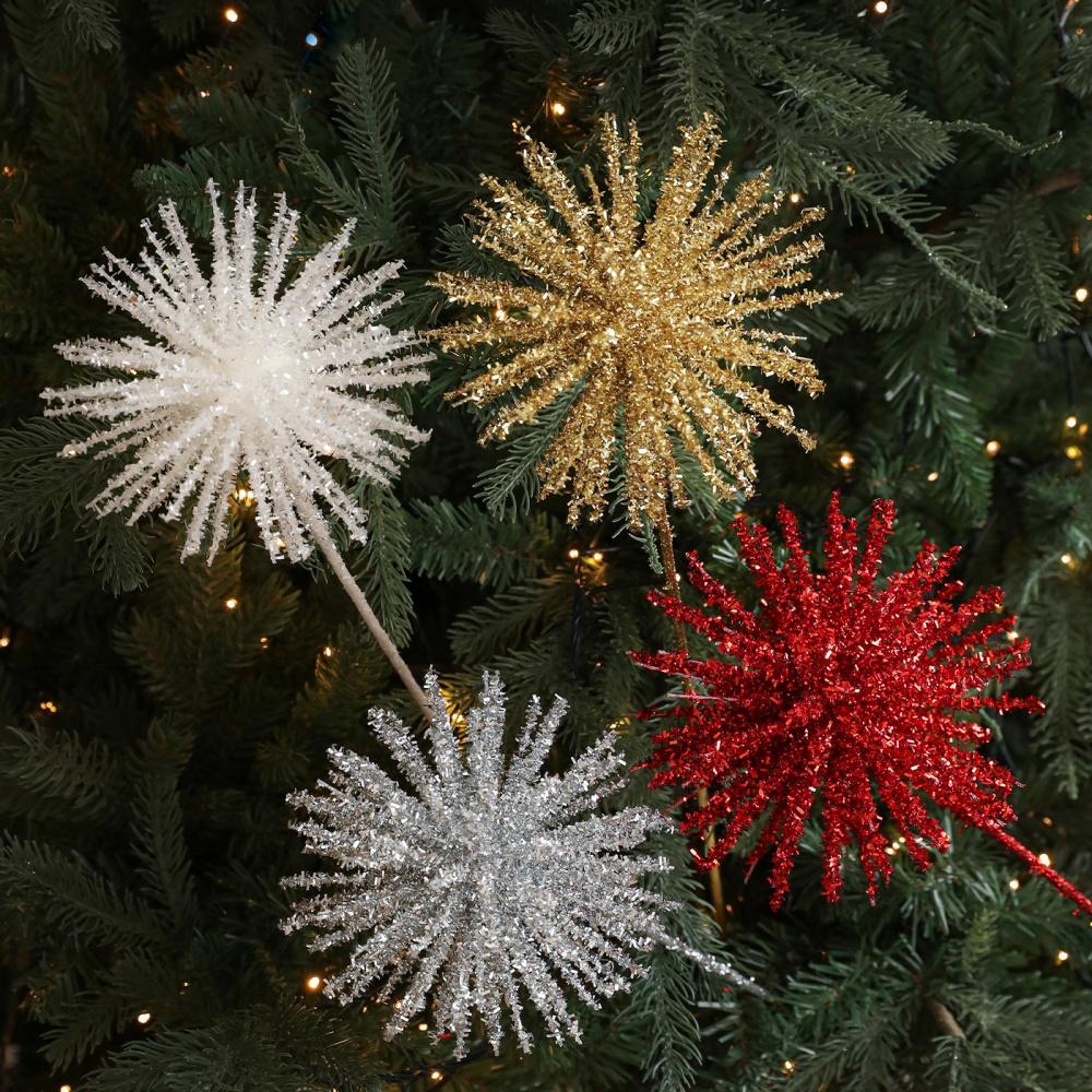 Sequin Branch Ornament Sequin Glitter Gold Ornaments Christmas Branch Ornaments Colorful Christmas Tree Decoration For Christmas