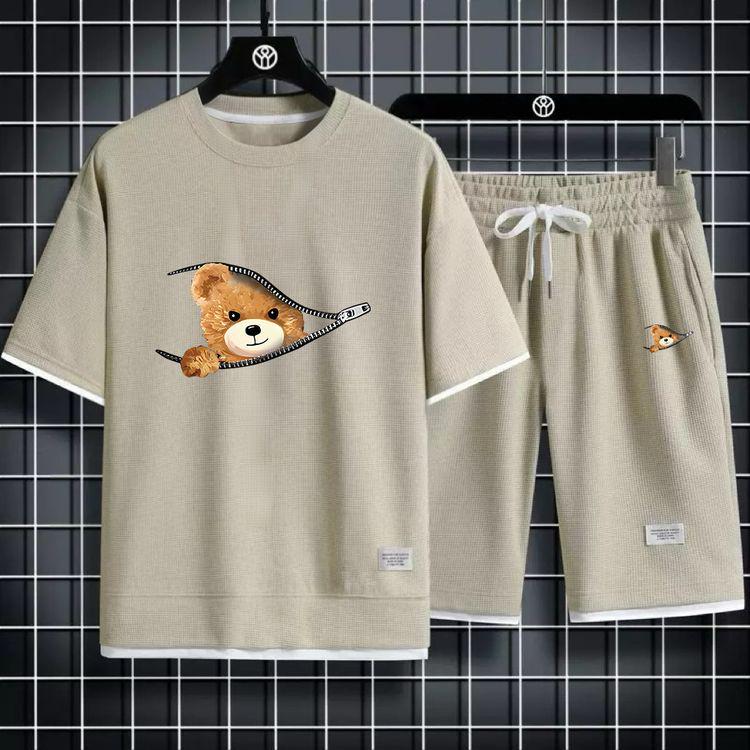 Men's Summer Fashion Sports Casual Suit – Short Sleeve T-shirt and Shorts Set