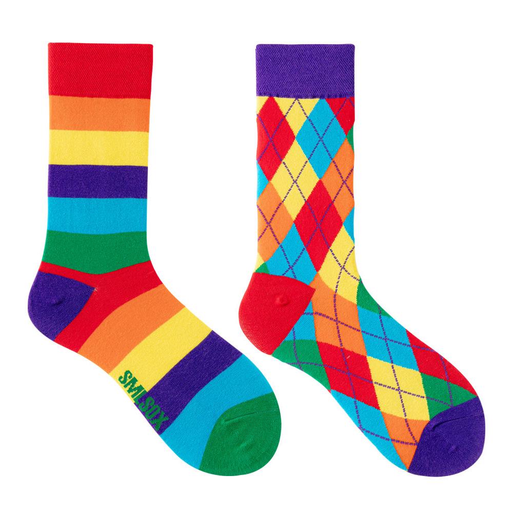 Calzini AB Asimmetrici Trendy Divertenti per Coppia Anatra Mandarina Colorati Calzini a Mezza Gamba SMLSOX