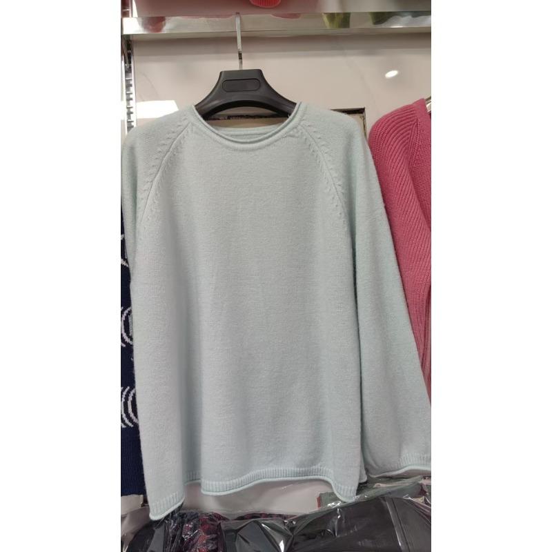 Women's Autumn and Winter Rolled Trim Gentle Pullover Knitted Sweater