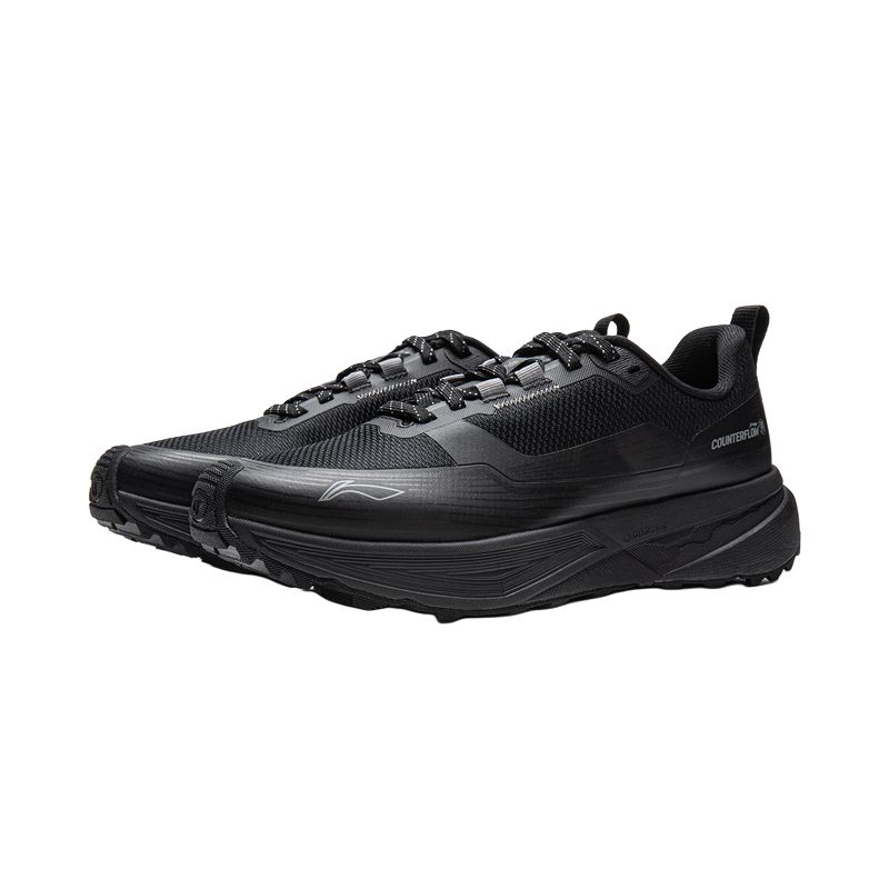 Li Ning Outdoor CF Tracing, Inter Industry Cushioning Abrasion Resistant Rebound Low top Hiking Shoes Unisex Black AHCV037-16