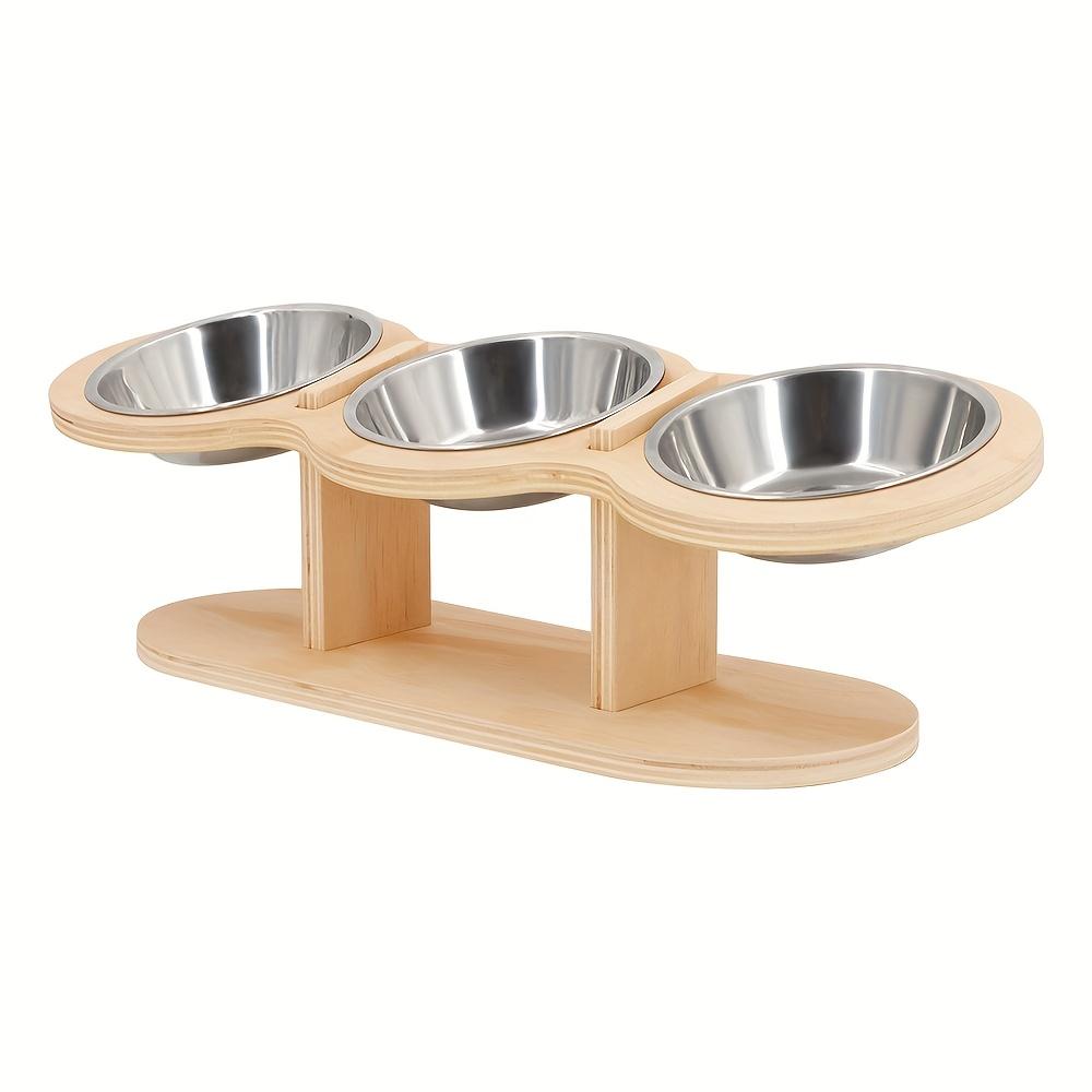 Ciotole per Gatti Rialzate Ciotole per Cibo per Gatti, Cuccioli Cani Piccoli, Supporto Rialzato per Ciotole per Cani Ciotola Alimentatore Regolabile Supporto per Ciotole Acqua Cibo per Cani Gatti con 3 Ciotole in Acciaio Inossidabile